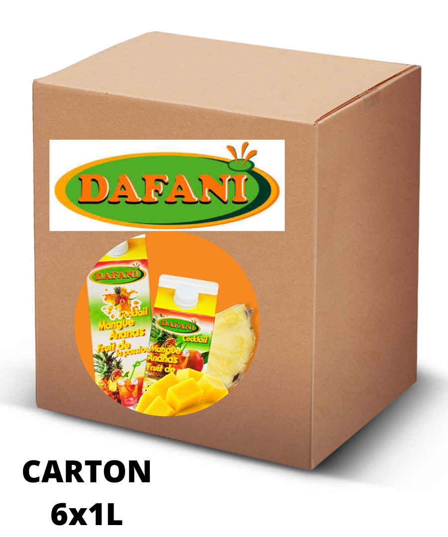 Jus DAFANI - Cocktail Mange, Ananas & Fruit De La Passion (6x1L)